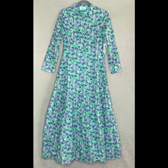 Tuckernuck Hyacinth House Blue Floral Bellflower Maxi Dress-Women’s XS-NEW-NWT - Picture 4 of 11